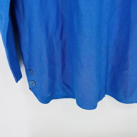 Talbots Blue Pullover Lightweight Sweater Button Detail Size Medium NWOT - Picture 2 of 5